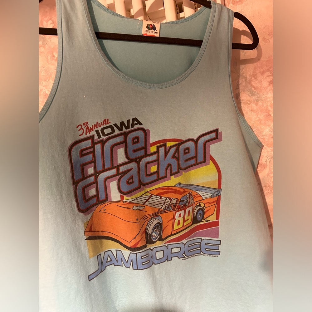 Vintage Racing 1989 Iowa Firecracker Jamboree Tank Top.  Size XL